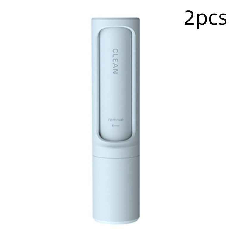 Pet hair remover lint roller set, light blue handheld self-cleaning brush