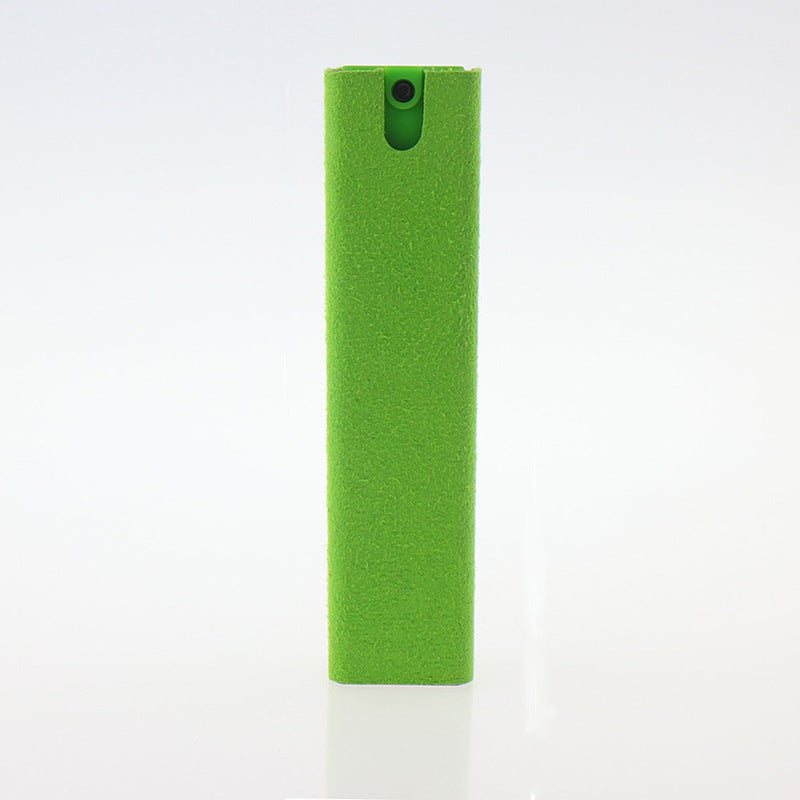 Microfiber screen cleaner holder, green cylindrical case with snap tab