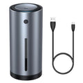 Silver-gray car diffuser humidifier with power cable