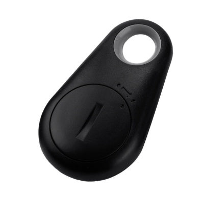 Black water-drop Bluetooth anti-lost tracker with keyring hole and button
