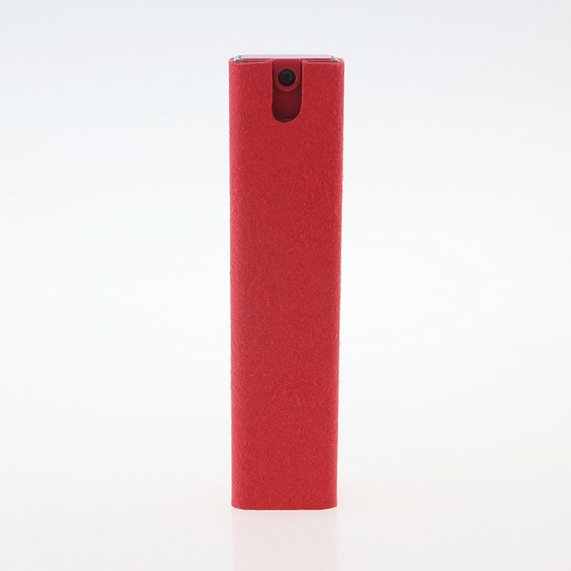 Microfiber screen cleaner holder, red cylindrical case with snap tab