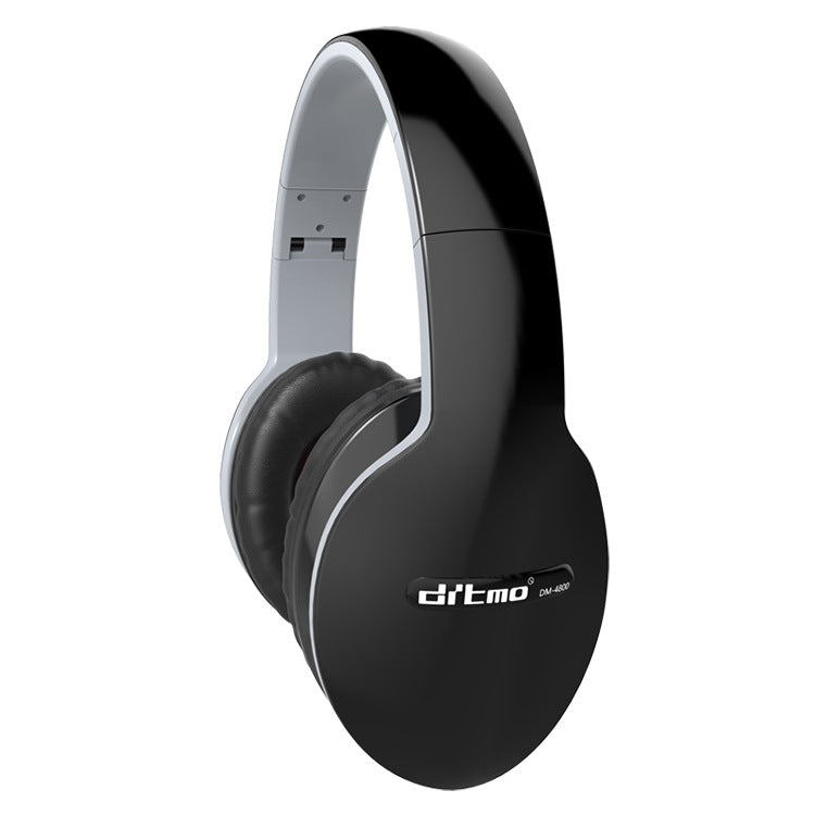 Black wired gaming headset with padded over-ear cups and white trim