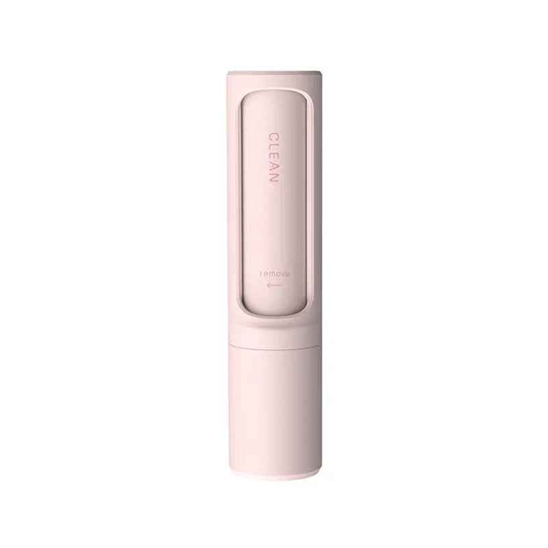 Pink self-cleaning pet hair remover lint roller brush with oval brush head