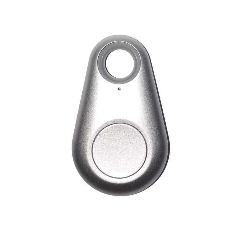Silver-tone Bluetooth anti-lost key finder fob with hanging loop.