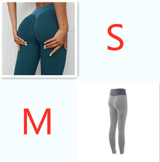 Teal seamless high-waist leggings, size S shown with grey leggings