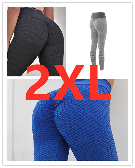 Two pack leggings set: black and blue seamless high-waist with textured honeycomb pattern