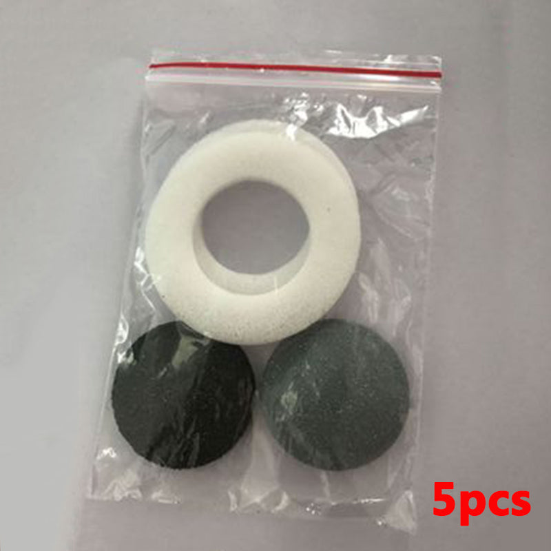 Replacement sanding pads set in clear bag with one light and two dark discs