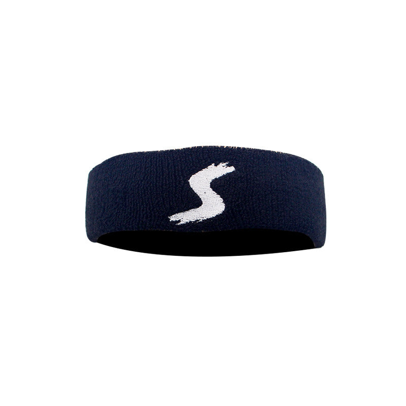 Navy fitness headband with white S logo