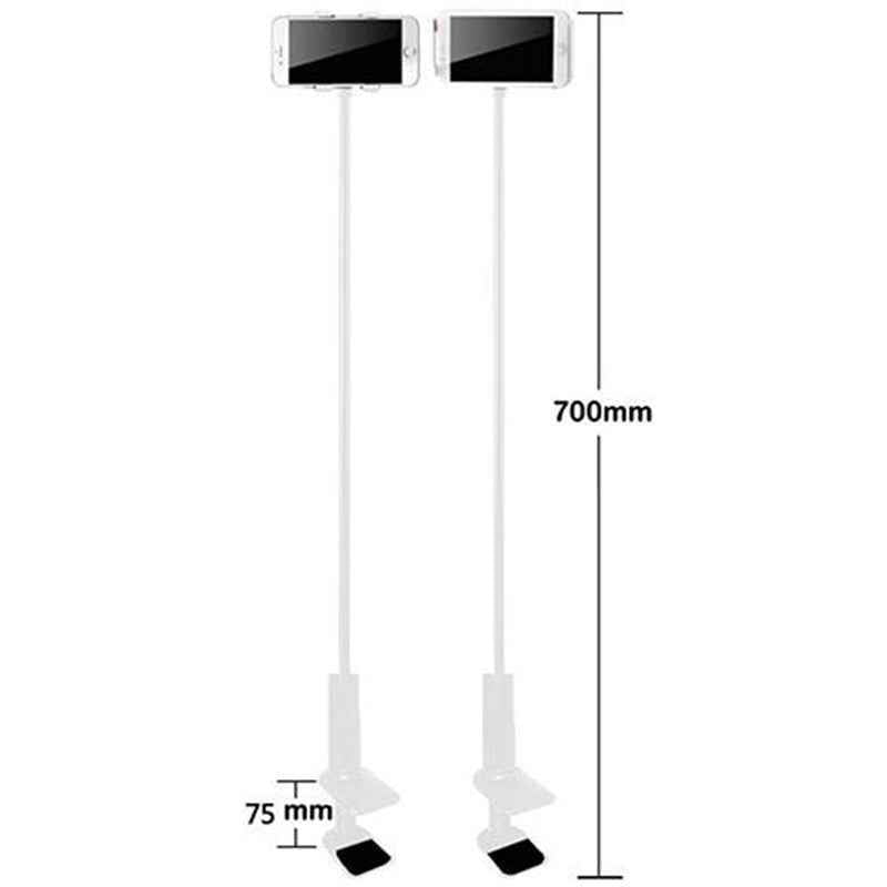 White 360-degree spiral stand with height and width measurement diagram