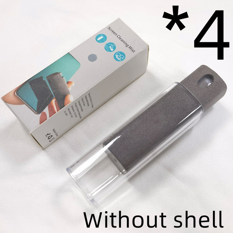 Gray screen cleaner storage case with clear cover and end opening