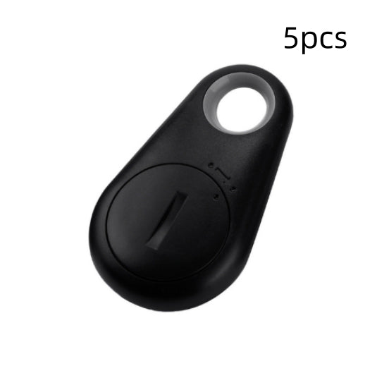 Black Bluetooth anti-lost finder teardrop case with keyring hole and button