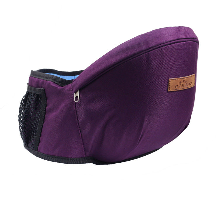 Purple baby sitting stool with side mesh panel and top zipper