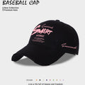Black baseball cap with front embroidered graphic and pink “Succinct” logo