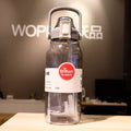 Clear straw water bottle with grey handle and Tritan cap, 2.0L