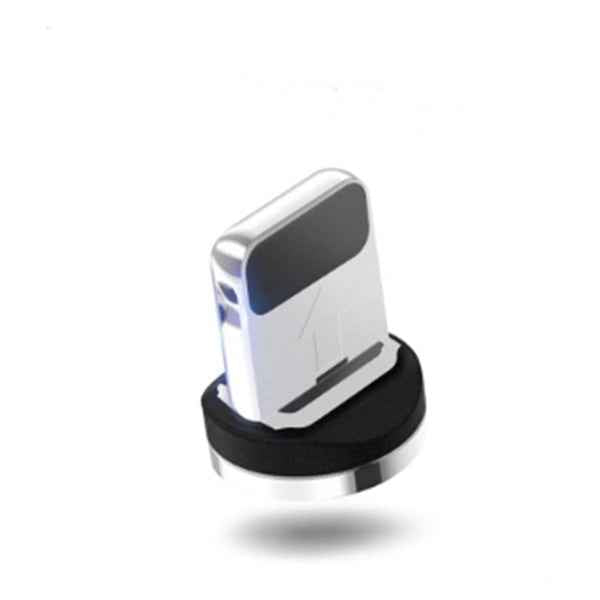Silver magnetic connector head with black base for charging