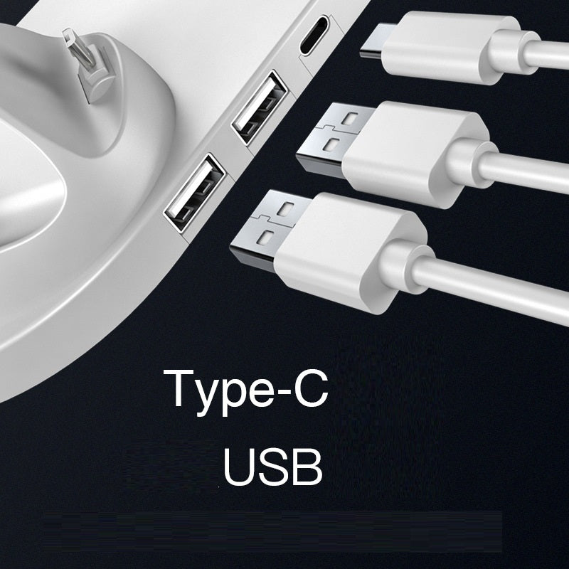 Charging dock with USB Type-C ports and charging cable connectors