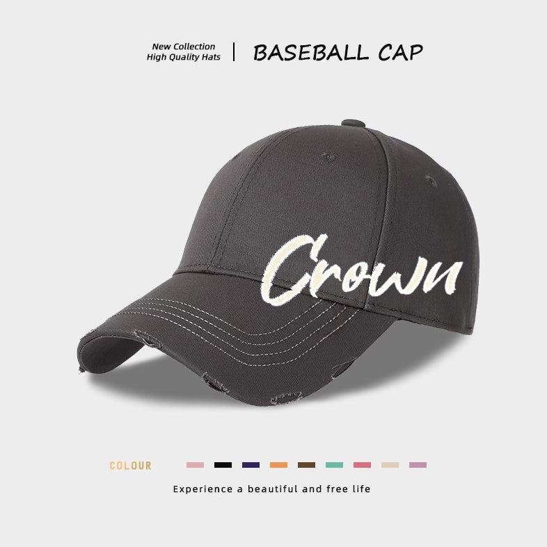 Grey baseball cap with Crown logo embroidery