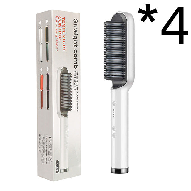 White electric hot comb hair straightener with retail box