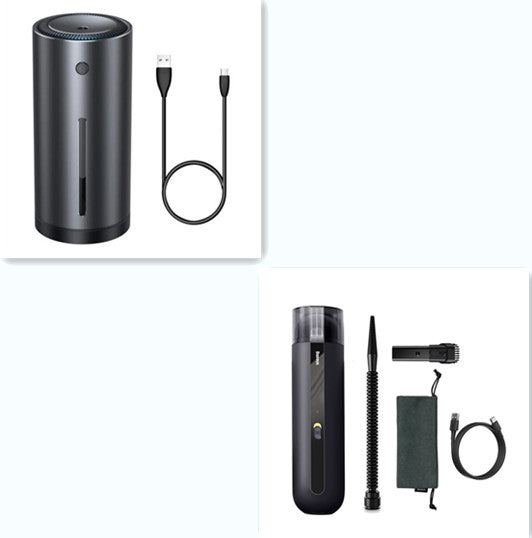Wireless handheld vacuum cleaner set, black cylinder unit with crevice nozzle and accessories