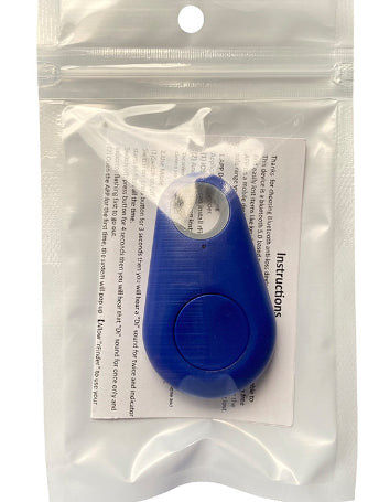 Bluetooth anti-lost finder in blue teardrop case with keyring hole