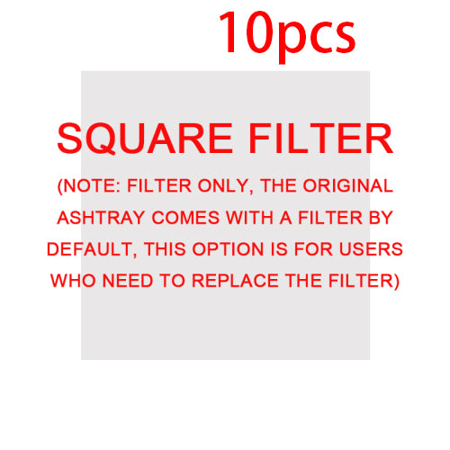 Square replacement filter for air purification ashtray, 10 pack (filter only)