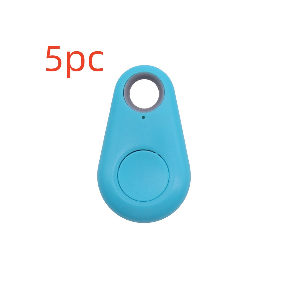 Blue Bluetooth anti-lost finder teardrop case with keyring hole and circular button
