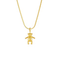 Gold bear charm pendant necklace on thin chain