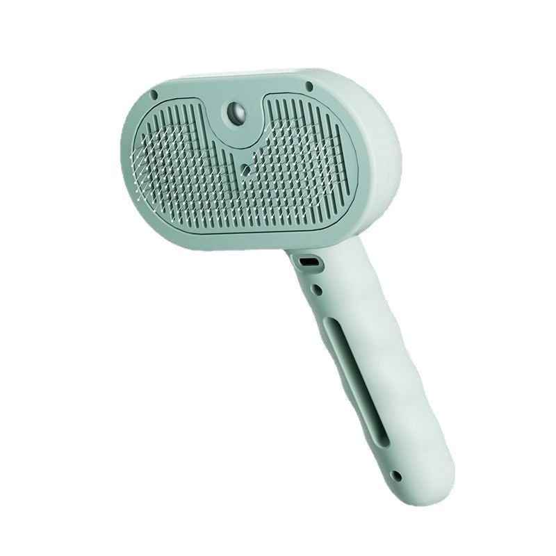 Pet hair grooming brush comb, mint oval head and light mint handle