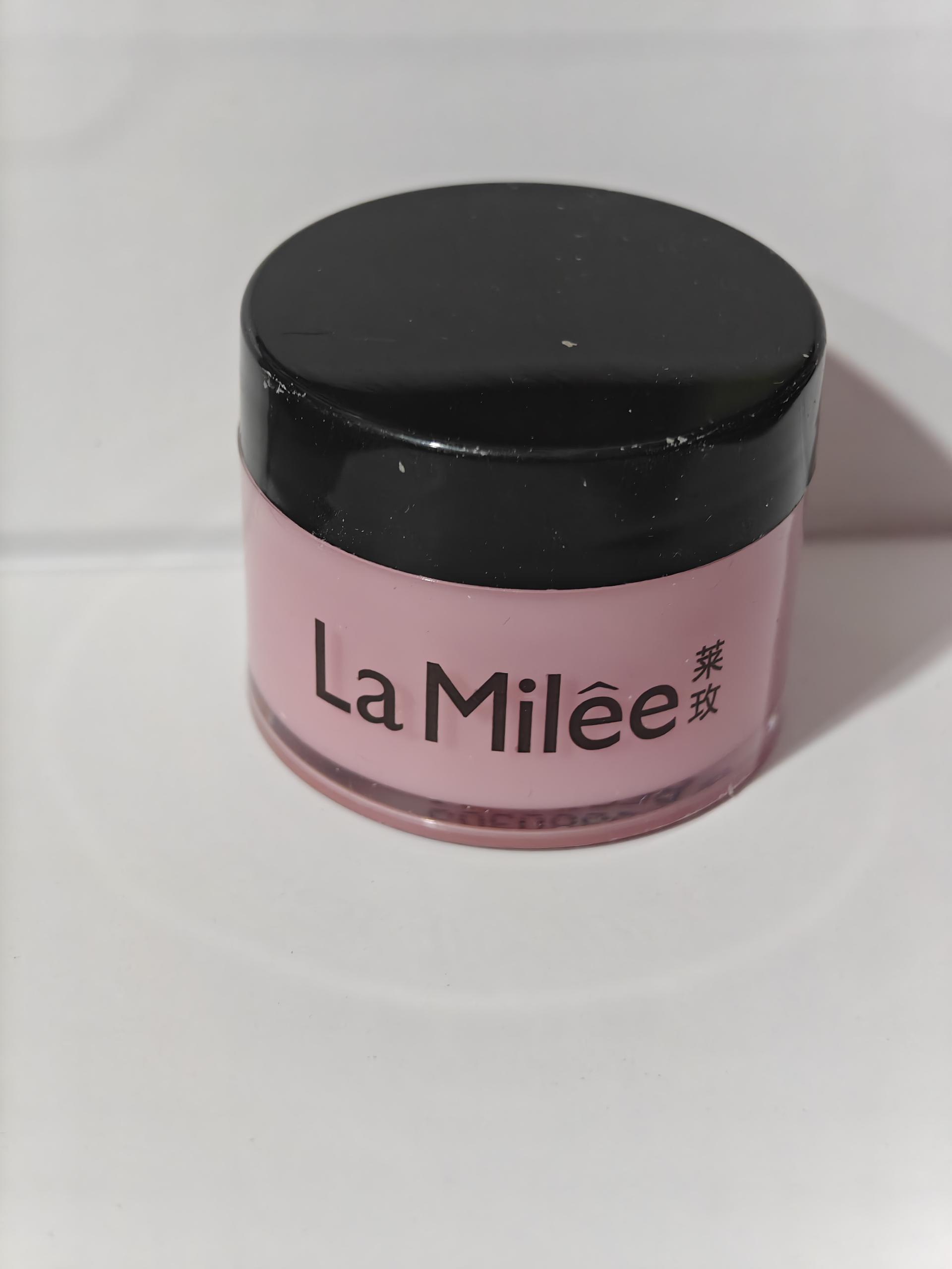 La Milée lip mask jar in pink with black lid