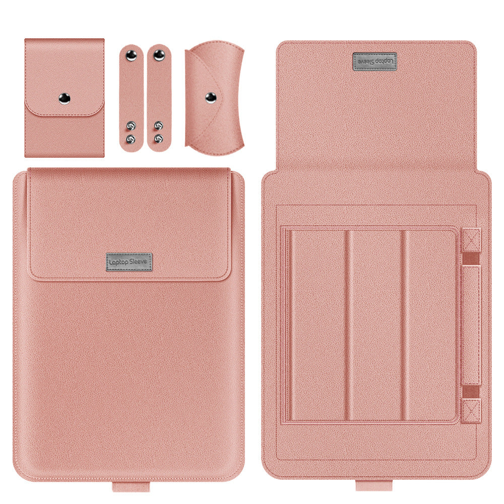 Rose pink laptop sleeve case with front and back views