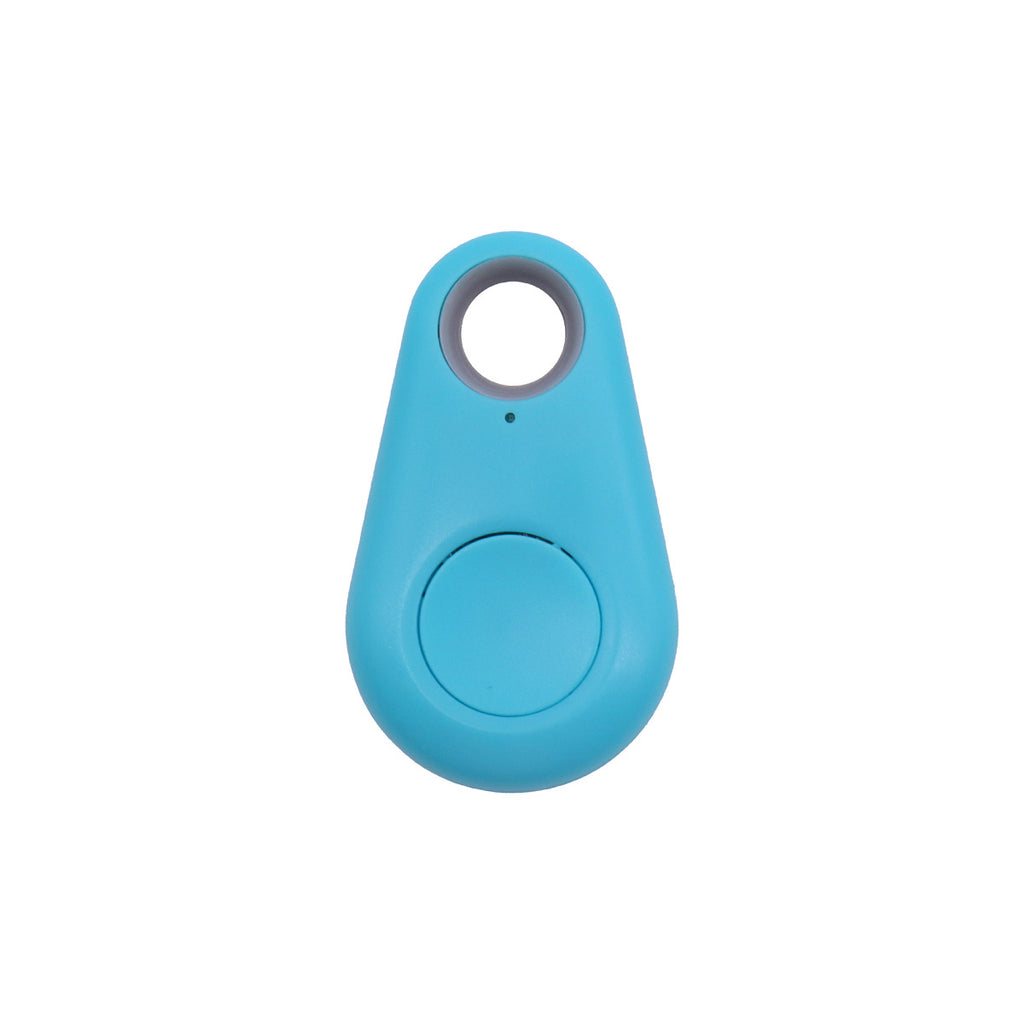 Blue Bluetooth anti-lost finder teardrop case with keyring hole and button