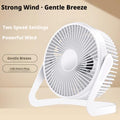 White 6-inch mini desk fan with adjustable stand and front grille