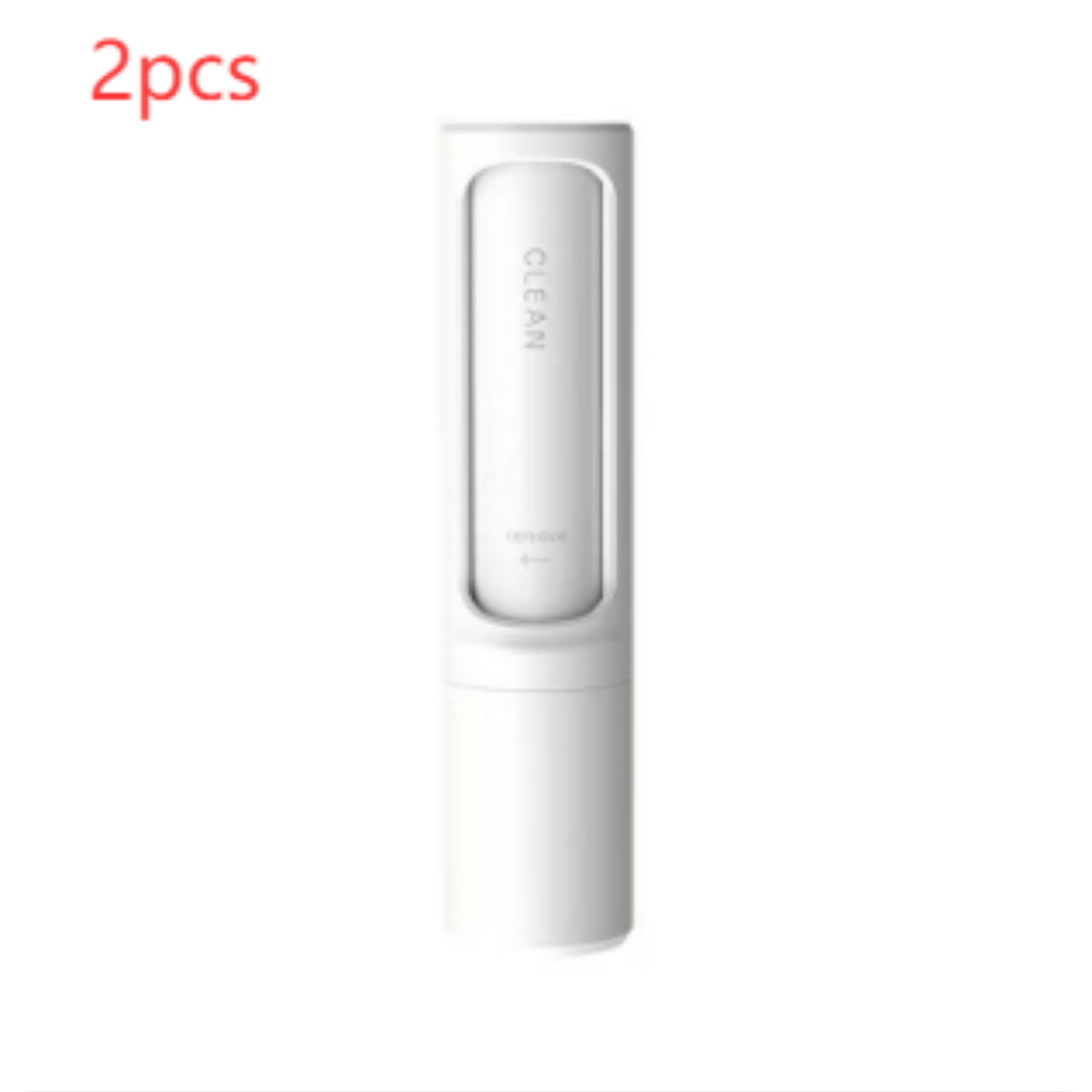 Pet hair remover lint roller set, white handheld self-cleaning brush