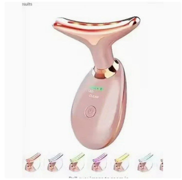 Rose gold electric neck tightening massager with glowing display