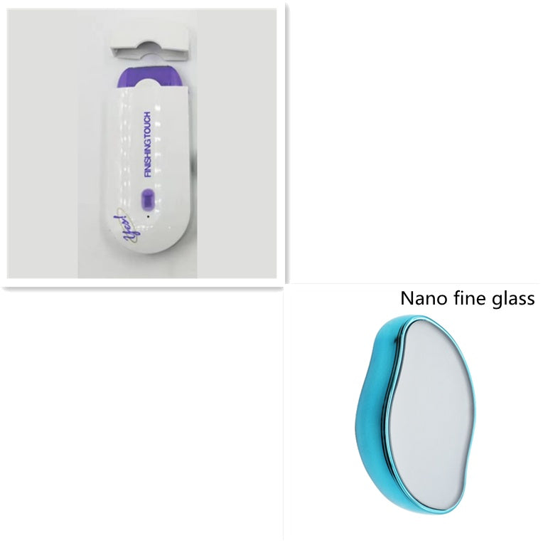 Hair removal shaver and nano fine glass lens accessory